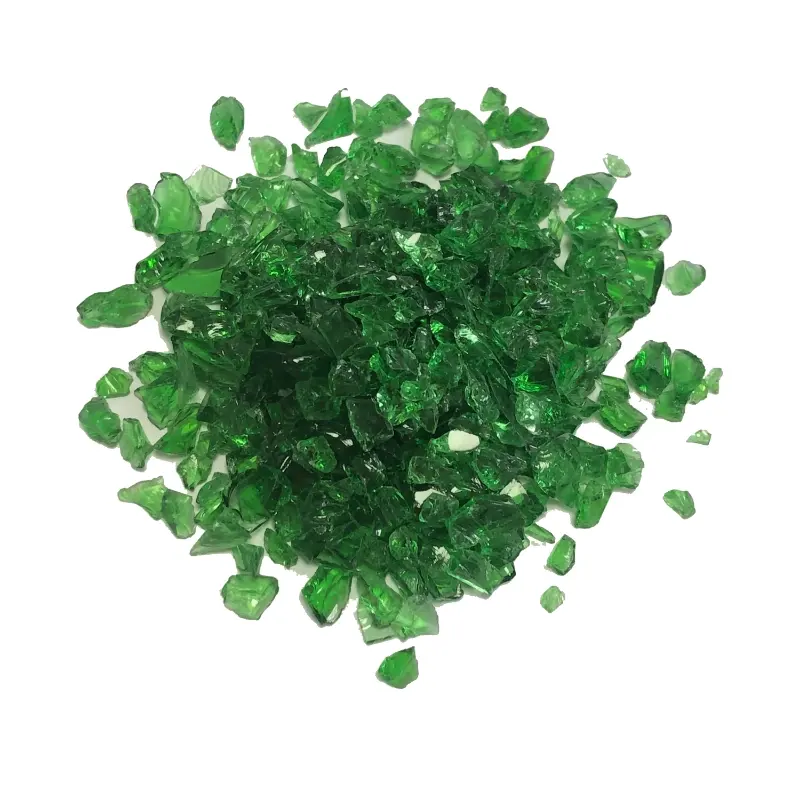 Green crushed glass
